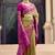 brown silk blend zari weaving work saree with blouse