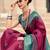 violet silk blend zari weaving work saree with blouse