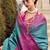 blue silk blend zari weaving work saree with blouse