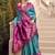 blue silk blend zari weaving work saree with blouse