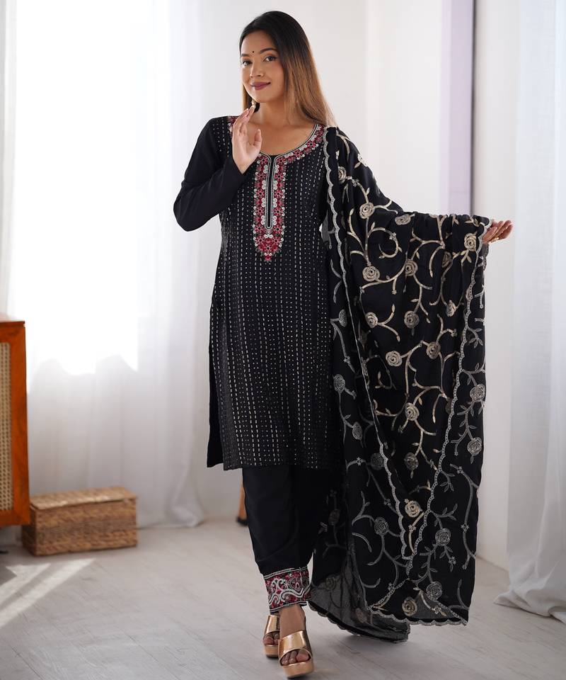Beautiful New Arrival Stylish Suit Set Designer Suit With Dupatta Party Wear Suit