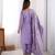Lavender Color Beautiful Kurti Set With Dupatta Festival Wear Suit Set New Arrival