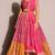 Pink and Orange Bandhani sequin Work Lehenga Choli with Dupatta
