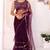 wine Net Ready to Wear Ruffle Style Saree With Unstitched Blouse