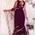 wine Net Ready to Wear Ruffle Style Saree With Unstitched Blouse