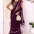 wine Net Ready to Wear Ruffle Style Saree With Unstitched Blouse