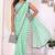 sea green Georgette Embroidered Ready to Wear Saree With Unstitched Blouse