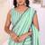 sea green Georgette Embroidered Ready to Wear Saree With Unstitched Blouse