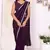 ready to wear wine georgette embroidered saree with unstitched blouse