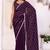 wine Georgette Embroidered Ready to Wear Saree With Unstitched Blouse