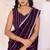 wine Georgette Embroidered Ready to Wear Saree With Unstitched Blouse