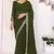 ready to wear mehendi embroidery georgette saree with unstitched blouse