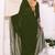 mehendi Embroidery Georgette Ready to Wear Saree With Unstitched Blouse