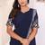 navy blue Embroidery Georgette Ready to Wear Saree With Unstitched Blouse