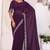 wine Embroidery Georgette Ready to Wear Saree With Unstitched Blouse