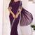 wine Embroidery Georgette Ready to Wear Saree With Unstitched Blouse