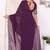 wine Embroidery Georgette Ready to Wear Saree With Unstitched Blouse