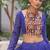 Blue Faux Georgette Bandhej Kutchi Work Top With Flared Lehenga