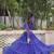 Blue Faux Georgette Bandhej Kutchi Work Top With Flared Lehenga