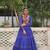 Blue Faux Georgette Bandhej Kutchi Work Top With Flared Lehenga