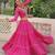 Pink Faux Georgette Bandhej Kutchi Work Top With Flared Lehenga