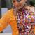 Yellow Faux Georgette Bandhej Kutchi Work Top With Flared Lehenga