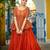 Orange Fendy Embroidered & Sequins Work Peplum Top With Flared Lehenga