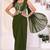 mehendi Georgette Ready To Wear Saree With Blouse Piece & Belt