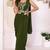 mehendi Georgette Ready To Wear Saree With Blouse Piece & Belt