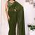 mehendi Georgette Ready To Wear Saree With Blouse Piece & Belt