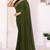 mehendi Georgette Ready To Wear Saree With Blouse Piece & Belt