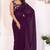 wine Georgette Ready To Wear Saree With Blouse Piece & Belt
