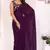 ready to wear wine georgette saree with blouse piece & belt