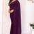 wine Georgette Ready To Wear Saree With Blouse Piece & Belt