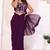 wine Georgette Ready To Wear Saree With Blouse Piece & Belt