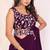 wine Georgette Ready To Wear Saree With Blouse Piece & Belt