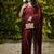 Maroon silk blend cutdana handwork saree with blouse