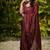 Maroon silk blend cutdana handwork saree with blouse
