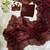 Maroon silk blend cutdana handwork saree with blouse
