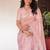 Pink jimmy choo with pearl katadana handwork saree with blouse