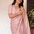 Pink jimmy choo with pearl katadana handwork saree with blouse