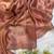 Rust chiffon silk swarovski diamond work saree with blouse