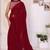 maroon Georgette Ruffle Style Ready To Wear Saree With Blouse Piece