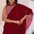 maroon Georgette Ruffle Style Ready To Wear Saree With Blouse Piece