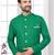 Full ckicken kari computer embroidery indowestern sherwani set with fancy botton