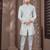 Full computer embroidery with silver thread indowestern sherwani set with thread, stone work & fancy botton