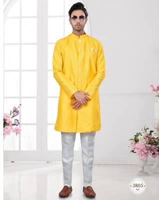 Full computer embroidery, indowestern sherwani set with thread, stone work & fancy botton 1