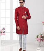 Full computer embroidery, indowestern sherwani set with thread, stone work & fancy botton