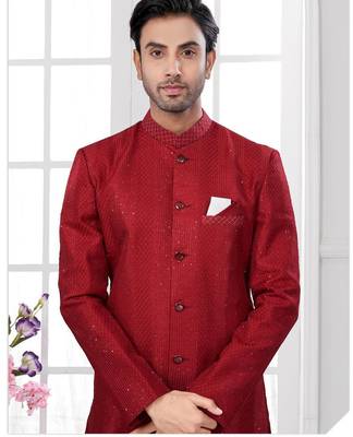 Full computer embroidery, indowestern sherwani set with thread, stone work & fancy botton 2