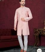 Havy jackard with seqence stone and thread zari work with fancy botton sherwani set